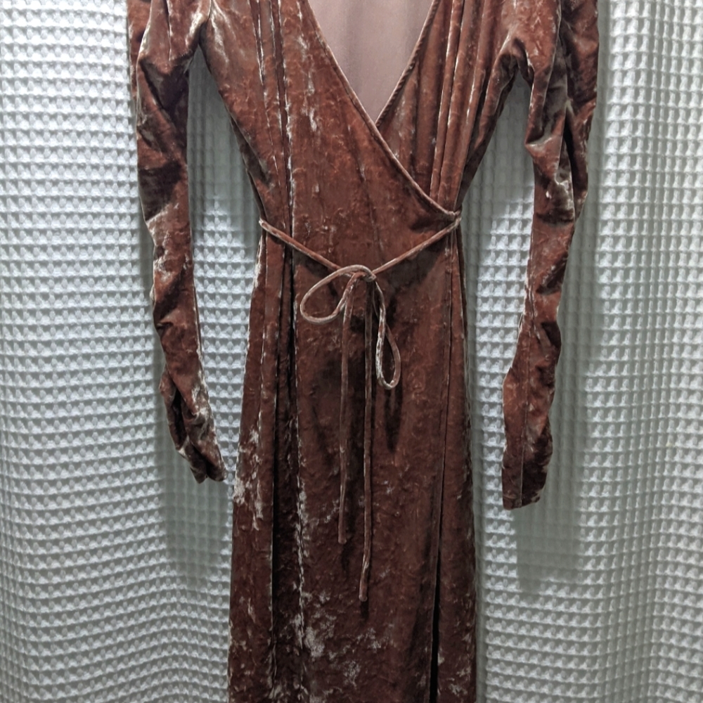 Crushed Velvet Wrap Dress